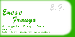 emese franyo business card